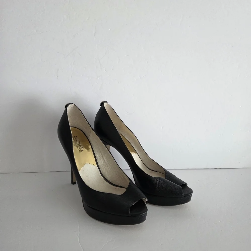 Michael Kors Black Peep-Toe Platform Pumps Sz.9M